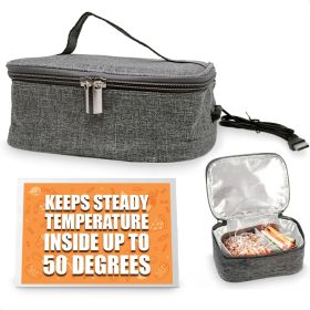 Insulated Lunch Bag for Men Small Lunch Box for Women 3.5 x 7.09 x 5.12 inch with Heat Resistant 3 Layers Fabric Thermo Reflective Lining Keeps Food W