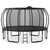 15FT Trampoline for Kids with Upgraded ArcPole and Composite TopLoop for Safety Enclosure, Plus Basketball Board and 12 Ground Stakes