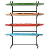 80''H Freestanding Kayak Storage Rack – Holds 4 Kayaks, Heavy-Duty Adjustable Stand with Lockable Wheels for Kayak, Canoe, SUP & Surfboard