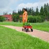 Garden cart Reuniong Railing, solid Wheels, All Terrain Cargo Wagon with 280lbs Weight Capacity, Red