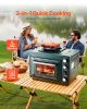 Outdoor Oven 2-in-1 Portable Gas Camping Stove Oven Combo Adjustable Fire