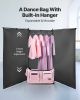 29 Inch Dance Bag with Garment Rack Rolling Duffle with Privacy Curtain Pink