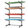 80''H Freestanding Kayak Storage Rack – Holds 4 Kayaks, Heavy-Duty Adjustable Stand with Lockable Wheels for Kayak, Canoe, SUP & Surfboard