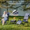 Set of 2 Zero Cravity Lounge Chairs,Outdoor Patio Folding Recliners for Pool Beach with Pillow and Cup Holder